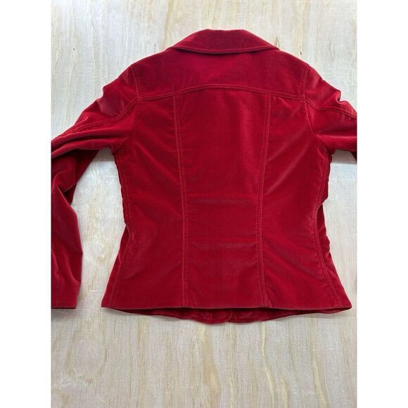 Faconnable Women’s Jacket XS Red Velvet Like Material Soft - Picture 4 of 7